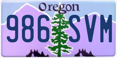OR license plate 986SVM