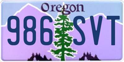 OR license plate 986SVT