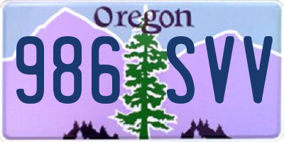 OR license plate 986SVV