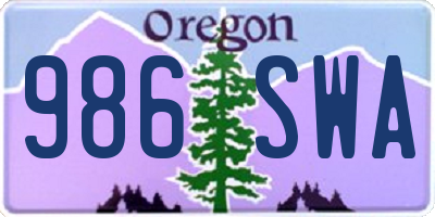 OR license plate 986SWA