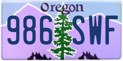 OR license plate 986SWF