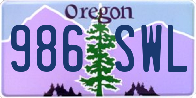 OR license plate 986SWL