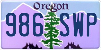 OR license plate 986SWP