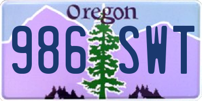 OR license plate 986SWT