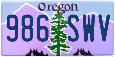 OR license plate 986SWV