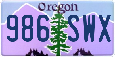 OR license plate 986SWX