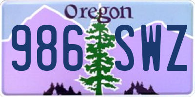 OR license plate 986SWZ