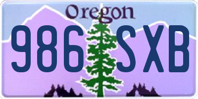 OR license plate 986SXB