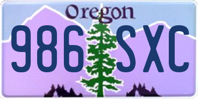 OR license plate 986SXC