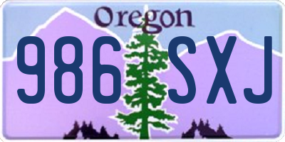 OR license plate 986SXJ