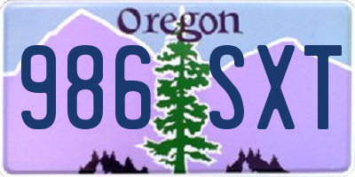 OR license plate 986SXT