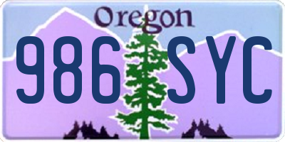 OR license plate 986SYC
