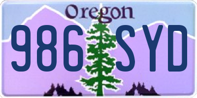OR license plate 986SYD