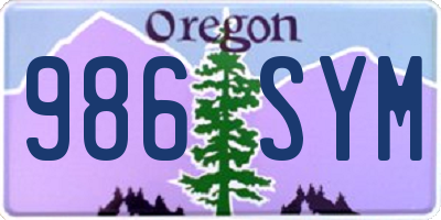 OR license plate 986SYM