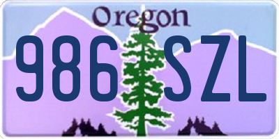 OR license plate 986SZL