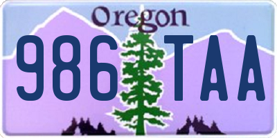 OR license plate 986TAA