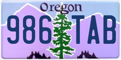 OR license plate 986TAB