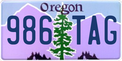 OR license plate 986TAG