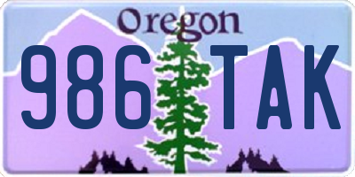 OR license plate 986TAK