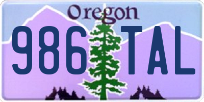 OR license plate 986TAL