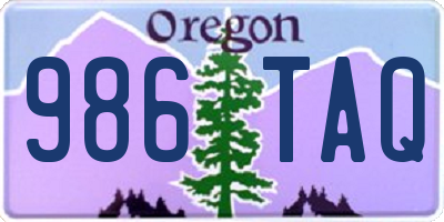 OR license plate 986TAQ