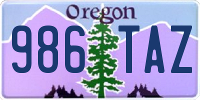OR license plate 986TAZ