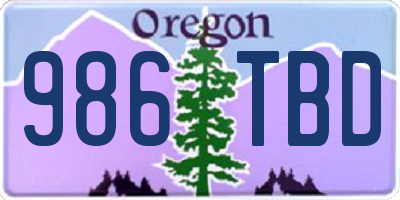 OR license plate 986TBD