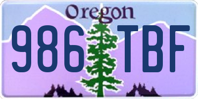 OR license plate 986TBF