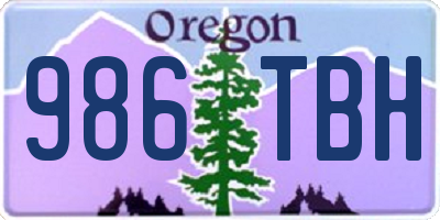 OR license plate 986TBH