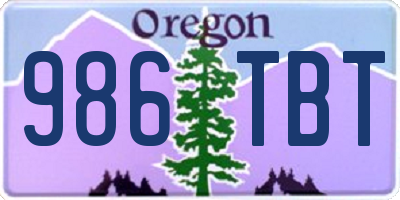 OR license plate 986TBT