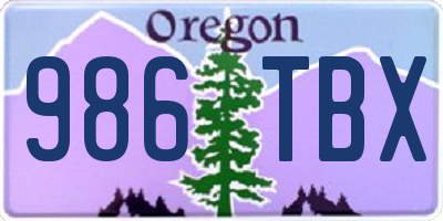 OR license plate 986TBX