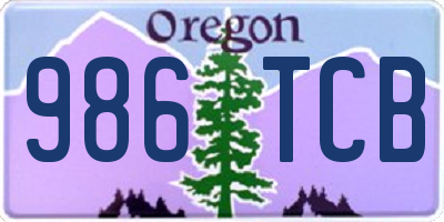 OR license plate 986TCB