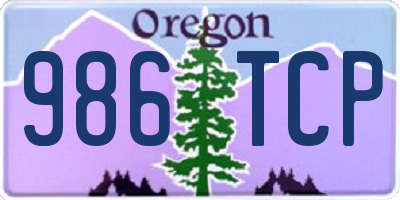 OR license plate 986TCP