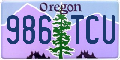 OR license plate 986TCU