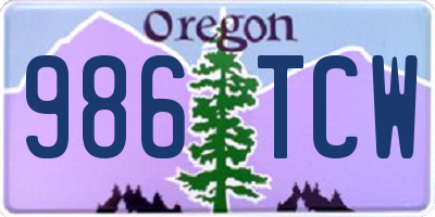 OR license plate 986TCW