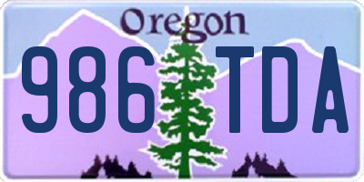 OR license plate 986TDA