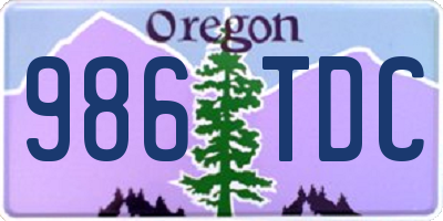 OR license plate 986TDC
