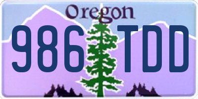 OR license plate 986TDD