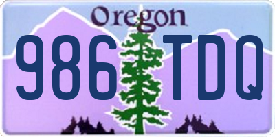 OR license plate 986TDQ