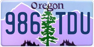 OR license plate 986TDU