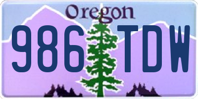 OR license plate 986TDW