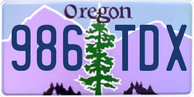 OR license plate 986TDX