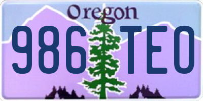 OR license plate 986TEO