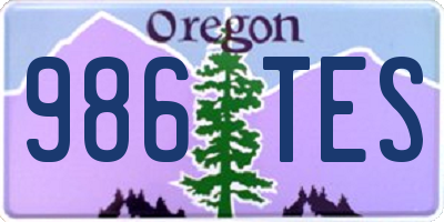 OR license plate 986TES