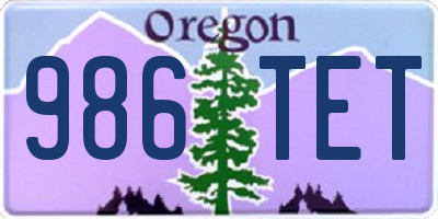 OR license plate 986TET