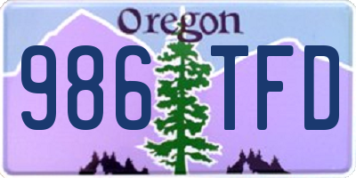 OR license plate 986TFD