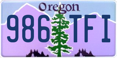 OR license plate 986TFI