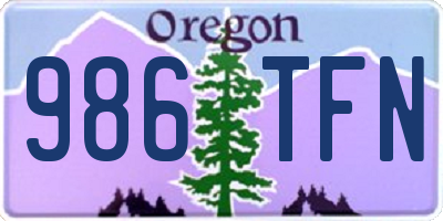 OR license plate 986TFN