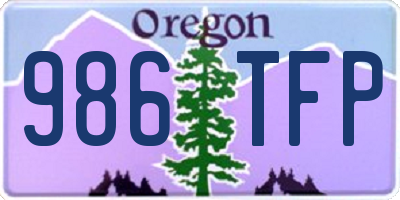 OR license plate 986TFP