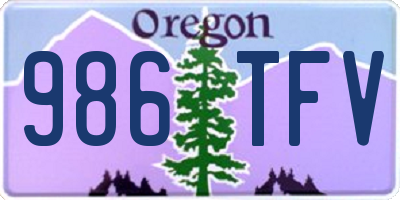 OR license plate 986TFV